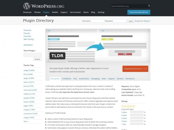https://wordpress.org/plugins/tldr-cta/
