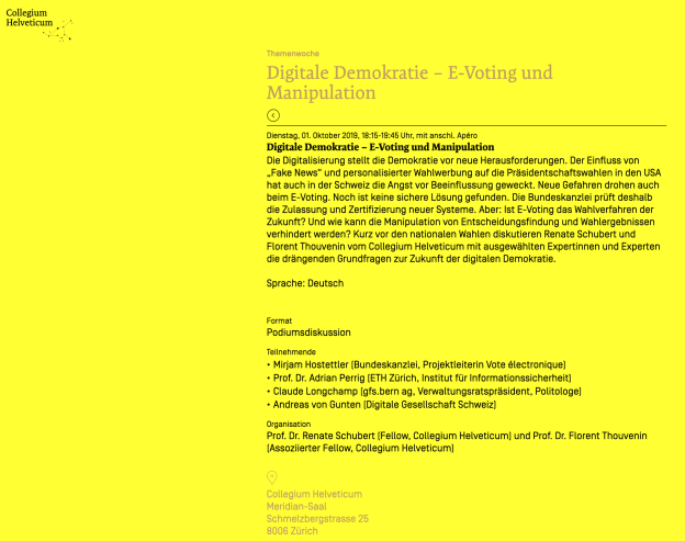 Podiumsdiskussion – Digitale Demokratie: E-Voting und Manipulation