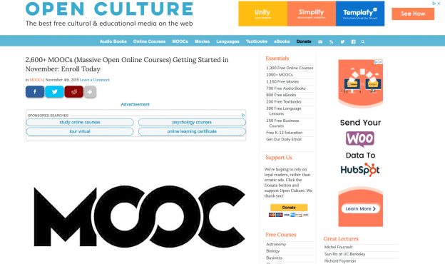 Mehr als 2600 MOOCs, die im November starten