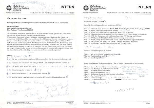 Abenteuer Internet – Vortrag 1996