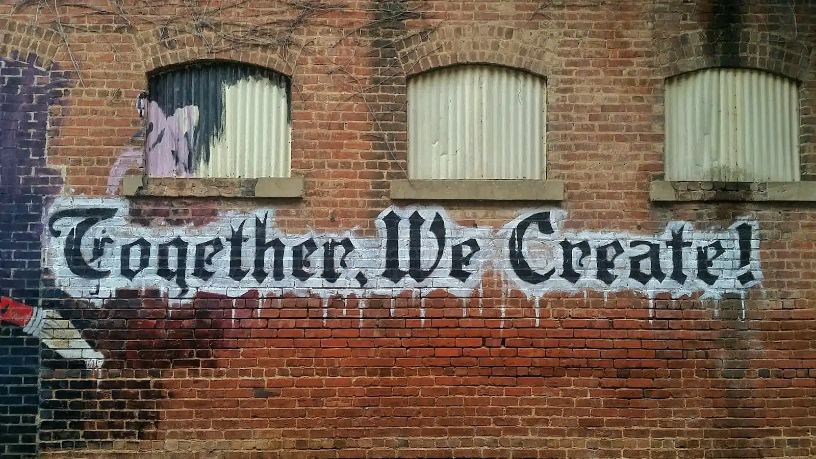 Photo by «My Life Through A Lens» white and black Together We Create graffiti wall decor