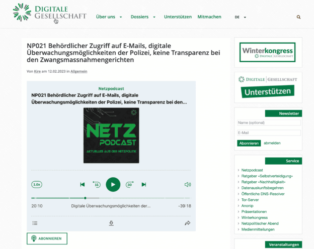 Netzpodcast Episode 21 u.A. zum Zugriff auf E-Mails durch Ermittlungsbehörden