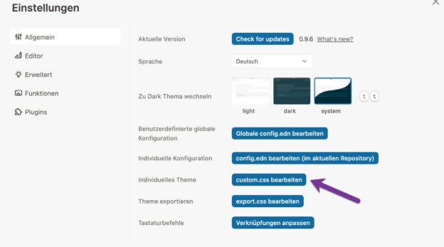 Tags Darstellung in LogSeq anpassen