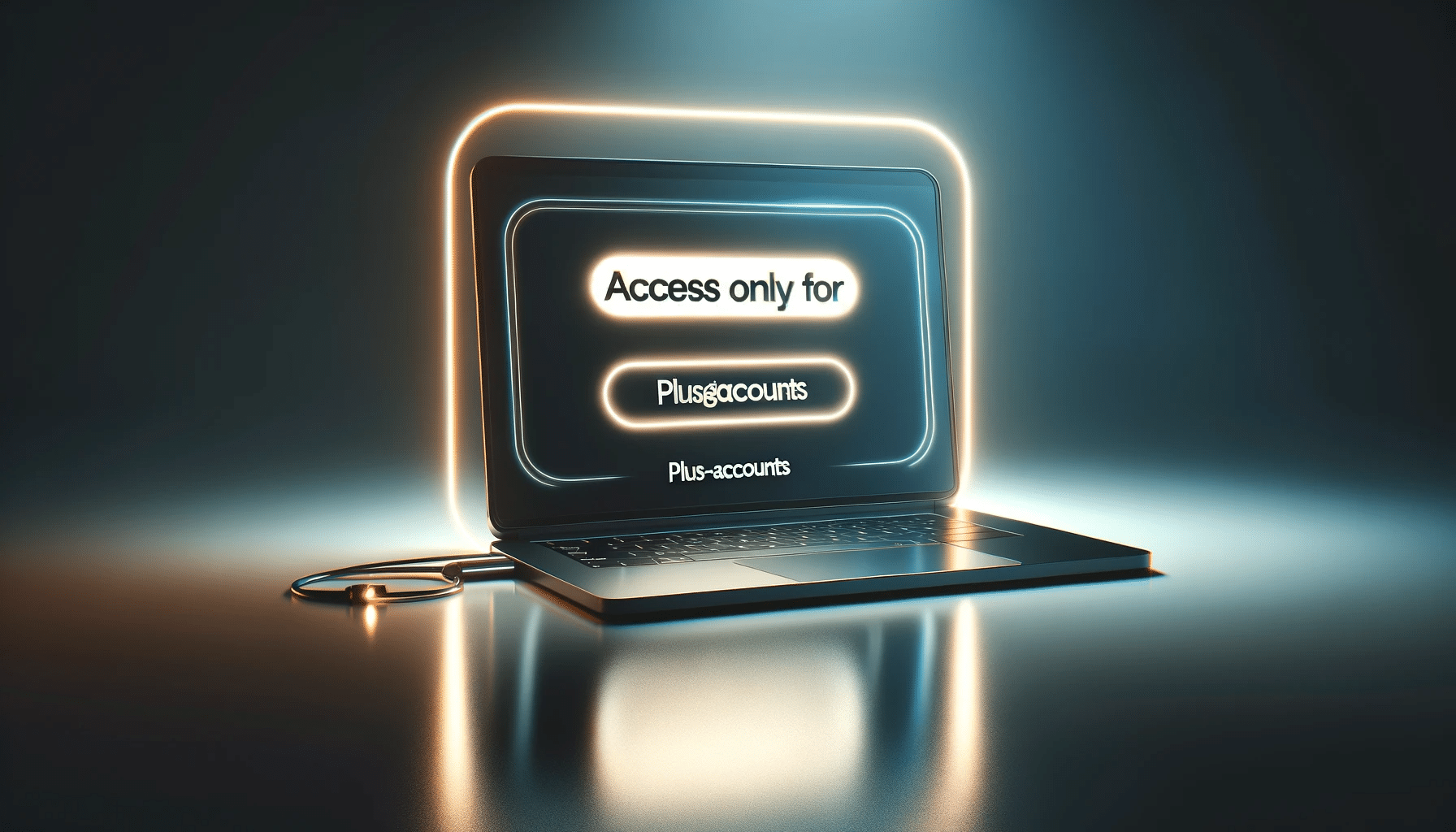 DALL·E 2023-11-10 19.33.24 – A modern, sleek laptop with a glowing screen displaying a message ‹Access only for ChatGPT Plus-Accounts›. The image should symbolize the exclusivity DALL·E 2023-11-10 19.33.24 - A modern, sleek laptop with a glowing screen displaying a message 'Access only for ChatGPT Plus-Accounts'. The image should symbolize the exclusivity