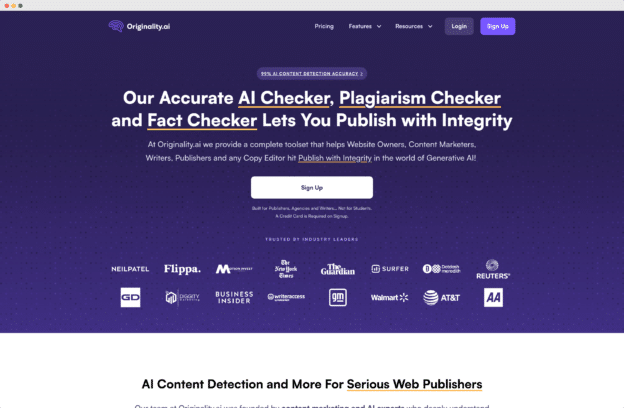 Originality AI – Behauptet ein zuverlässiger AI, Plagiats- und Faktenchecker zu sein