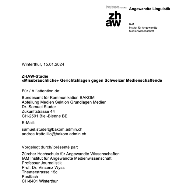 SLAPPs in der Schweiz – Neue Studie